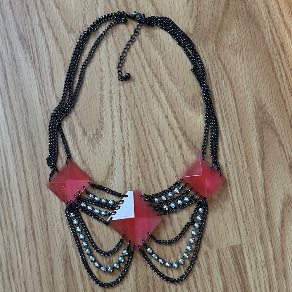 Elegant Red and Black Statement Necklace